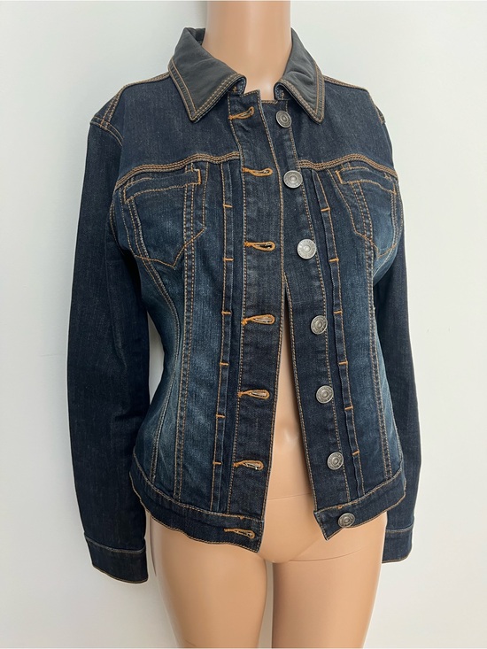 Buffalo David Bitton Jackets & Blazers - Buffalo David Bitton Dark Blue Denim Jacket with Tan Stitching
